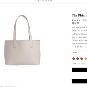 Vegan leather Samara Rhian mini tote